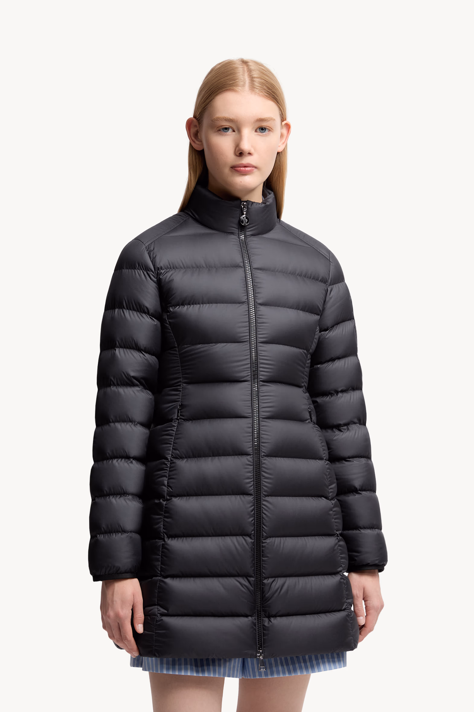 Igesse Mid-Length Down Jacket Women Black Moncler 3